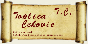 Toplica Čeković vizit kartica
